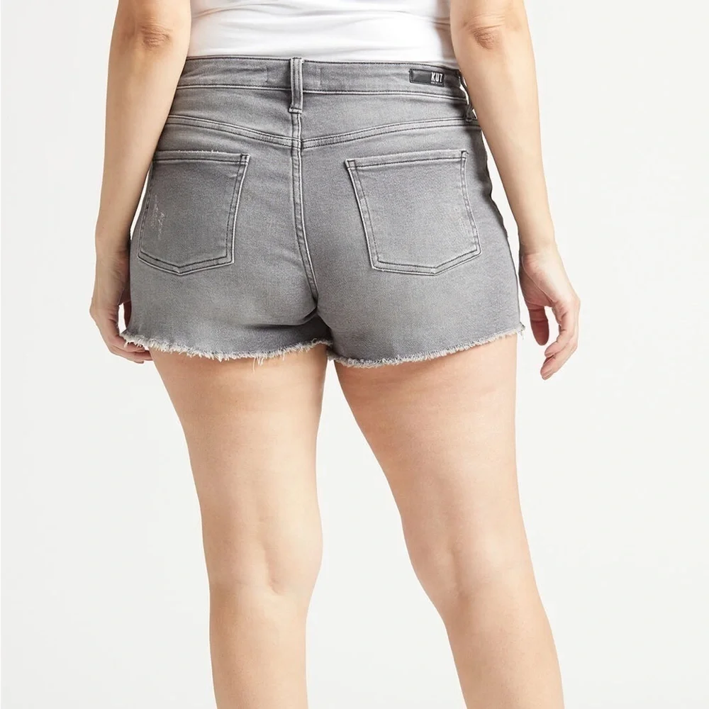 Kut From The Kloth Jane High Rise Jean Shorts in Brimming Gray Size 18 New